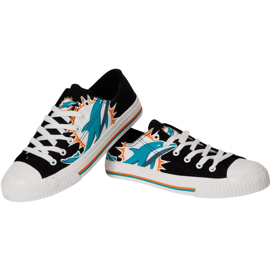 Women's NFL Miami Dolphins Repeat Print Low Top Sneakers 007